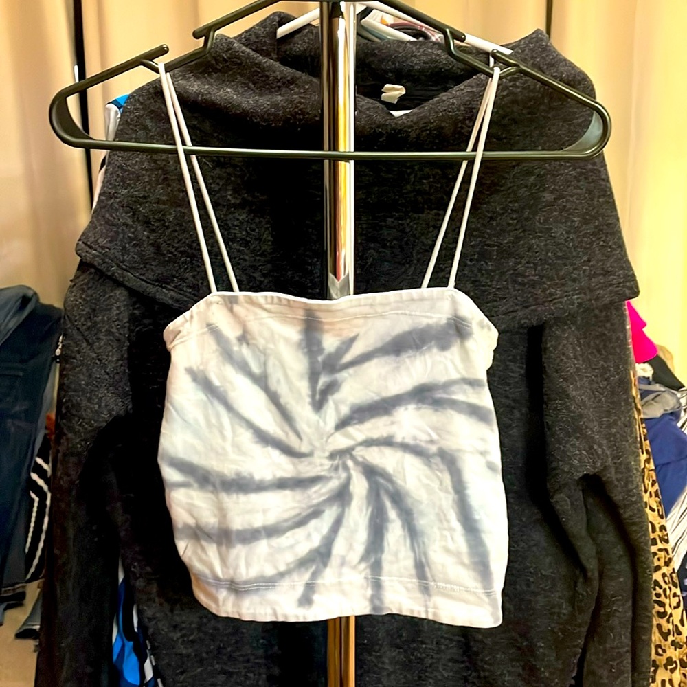 American eagle tie-dye crop spaghetti strap